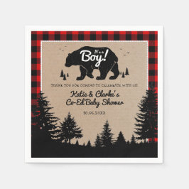 Woodland Bear Lumberjack Co-Ed Boy Shower Pappersservett