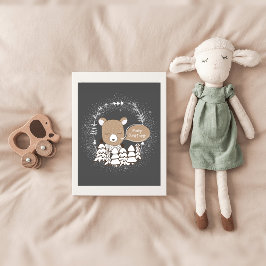 Woodland Bear Nursery Poster