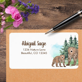 Woodland Bears Nature Adress Adressetikett