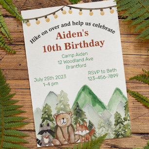 Woodland Birthday Inbjudningar