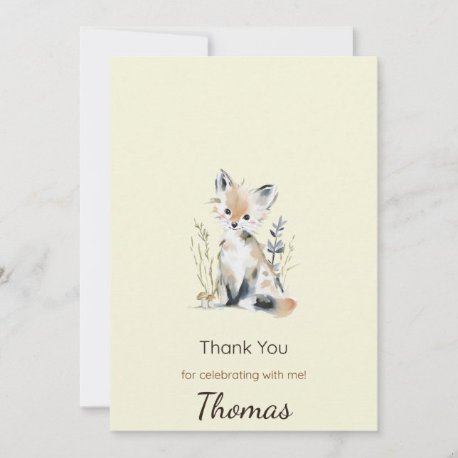 Woodland Birthday Thank You Card Tack Kort (Framsida)