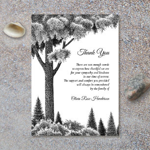 Woodland Black Bereavement Funeral Tackyou Card Tack Kort