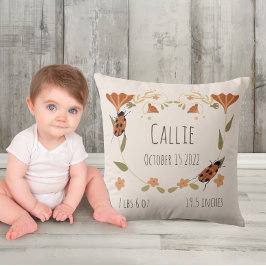 Woodland Blommigt Ladybug Nursery Baby Birth Kudde