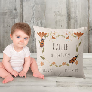 Woodland Blommigt Ladybug Nursery Baby Birth Kudde