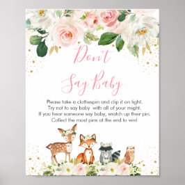 Woodland  Blommigt Säg inte Baby Game Poster
