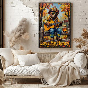 Woodland Blues: Lejon's Rustic Sergranat Poster