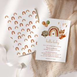Woodland Boho Baby Shower Inbjudningar