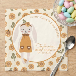 Woodland Boho Bunny Baby Shower Napkins Pappersservett