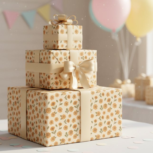 Woodland Boho Floral Presentpapper (Woodland boho floral wrapping paper)