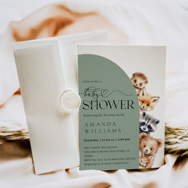 Woodland Boho Modern Neutralt Baby Shower Inbjudningar (Skapare uppladdad)