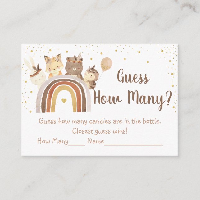 Woodland Boho Rainbow gissar hur många spel Tilläggskort (Framsida)