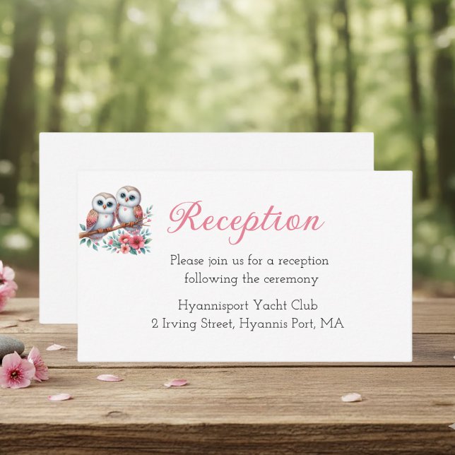 Woodland Boho Rustic Owl Wedding Reception Tilläggskort (Skapare uppladdad)