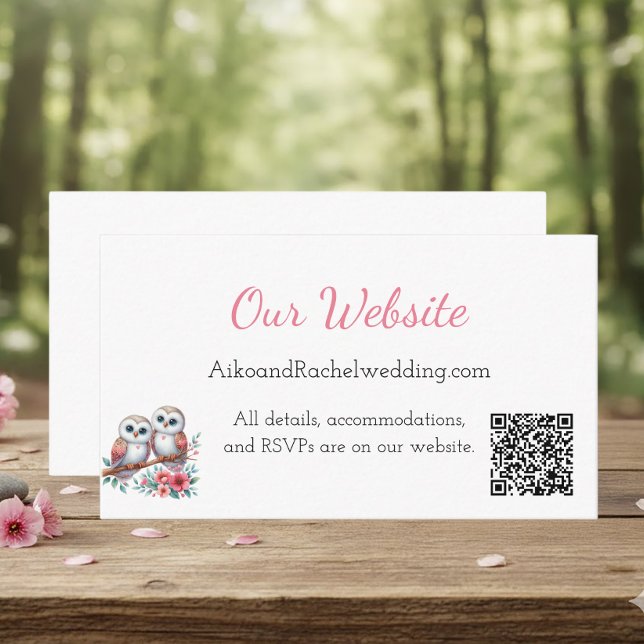 Woodland Boho Rustic Owl Wedding Website  Tilläggskort (Skapare uppladdad)