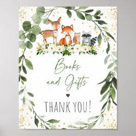 Woodland Bokar & Gifts Baby Shower-skylt Poster