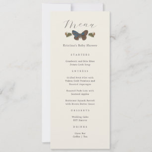 Woodland Botanical Gender Neutral Baby Shower Menu Inbjudningar