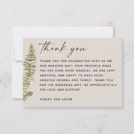 Woodland Botanical Wedding | Elegant Forest Fern Tack Kort