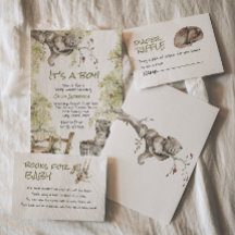 Woodland Boy Vild Forest Bear Animal Baby Shower