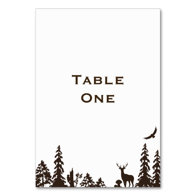 Woodland Bröllop Bord Namn eller Number Bordsnummer (Framsidan)