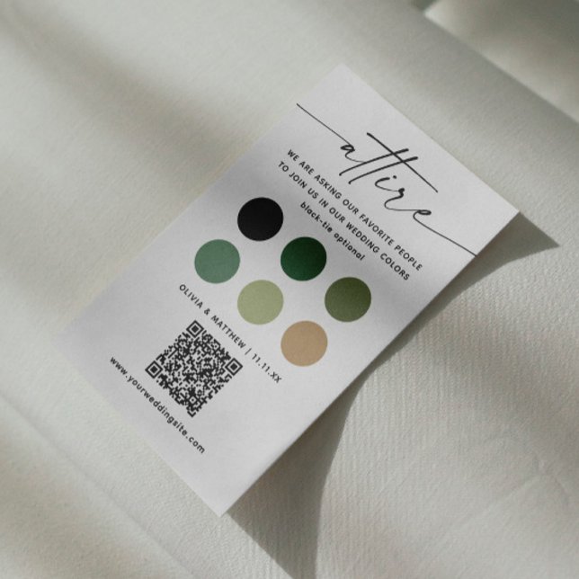 Woodland Bröllop Dress Code + QR | Forest Attire Tilläggskort (Skapare uppladdad)