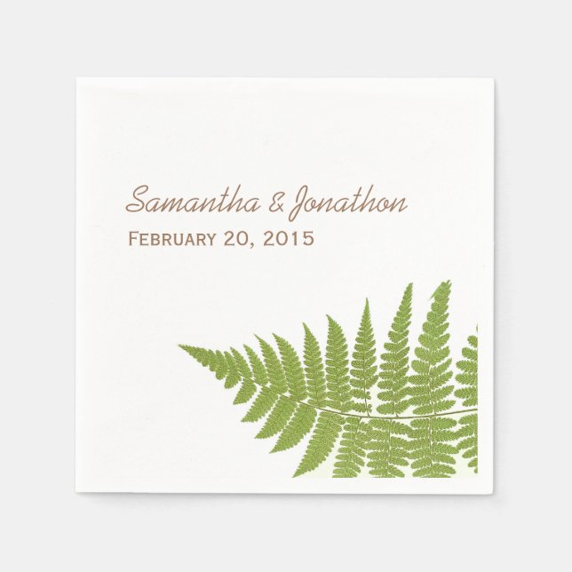 Woodland Bröllop Fern Napkins Pappersservett (Framsidan)
