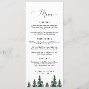 Woodland Bröllop Menu, Gräs Träd Meny