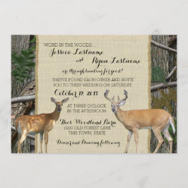 Woodland Buck och Doe Bröllop Inbjudningar