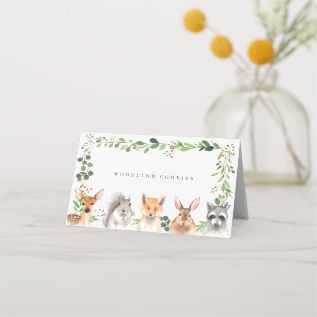 Woodland Buffet Food Labels Placeringskort (Framsida)