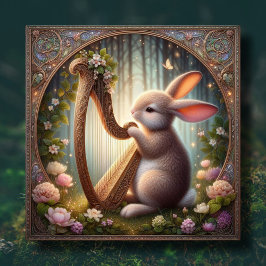 Woodland Bunny Art nouveau Ram Påsk Julkort