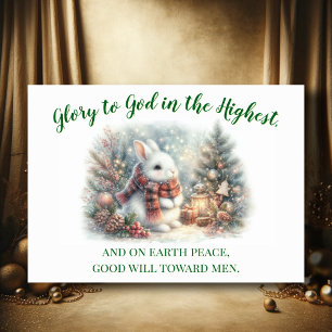 Woodland Bunny Christian Scripture Verse jul Helgkort