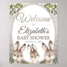 Woodland Bunny Gender Neutral Baby Shower Välkomme