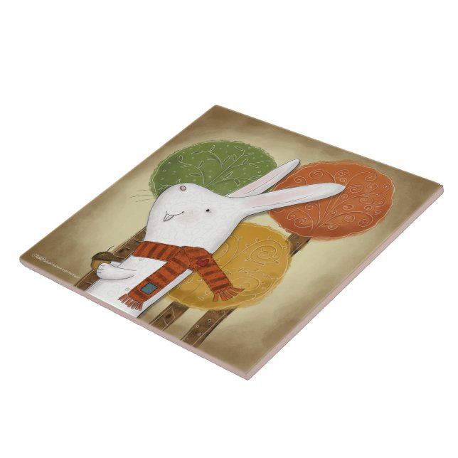 Woodland Bunny med Acorn Kakelplatta (Sidan)
