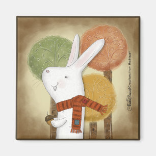 Woodland Bunny med Acorn Magnet