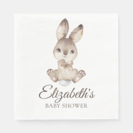 Woodland Bunny Rabbit Baby Shower for Boy eller Gi Pappersservett