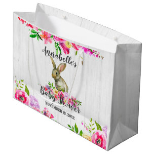 Woodland Bunny Rabbit Söt Blommigt Baby Shower