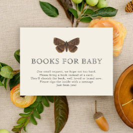 Woodland Butterfly Bokar for Baby Shower Tilläggskort