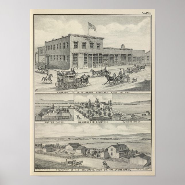 Woodland byggnad, Yolo County farm Poster (Framsidan)