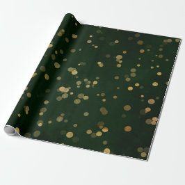 Woodland Cali Deep Grönt Forest Golden Confetti Presentpapper