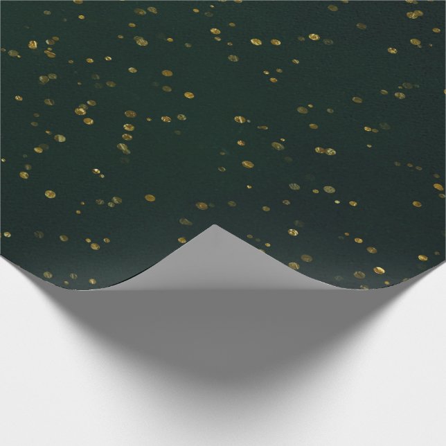 Woodland Cali Grönt Forest Guld Small Dot Confetti Presentpapper (Hörn)