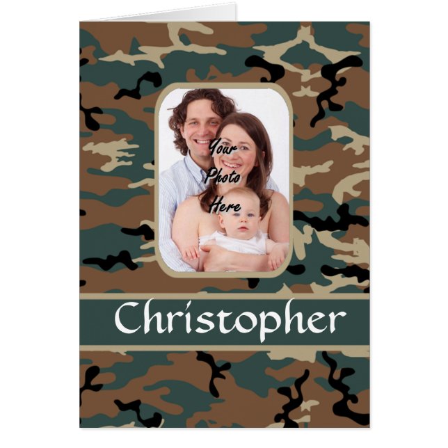 Woodland camo mönster hälsningskort (Framsidan)