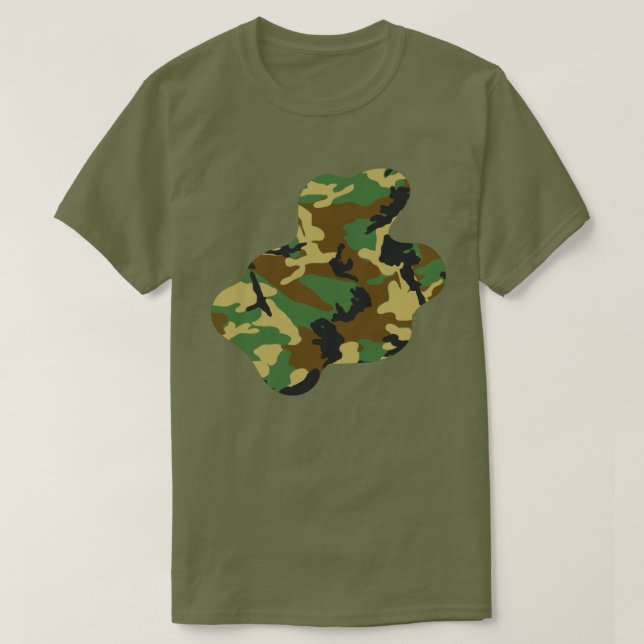 Woodland Camo Mönster Paint Splat v3 T Shirt (Design framsida)