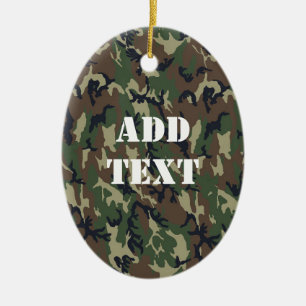 Woodland Camouflage Military Mönster Julgransprydnad Keramik