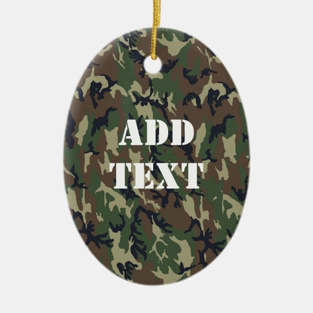 Woodland Camouflage Military Mönster Julgransprydnad Keramik (Framsidan)