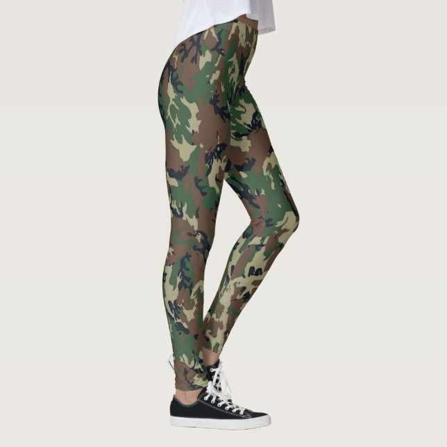 Woodland Camouflage Military Mönster Leggings (Höger)