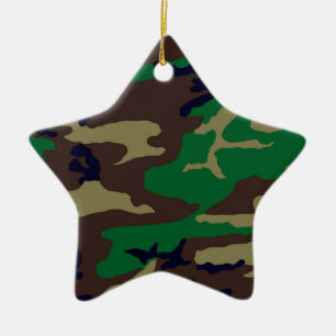 Woodland Camouflage Star Julgransprydnad Keramik