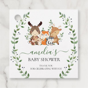 Woodland Chic Greenery Forest Animal Tack Gåvor Etiketter