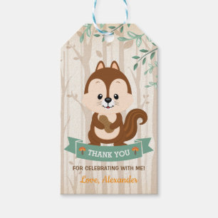 Woodland Chipmunk Forest Birthday Baby Shower Presentetikett