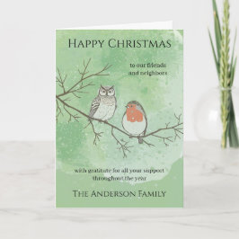 Woodland Christmas Card for Neighbors and Friends Kort