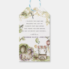 Woodland Circus | Tack för enhetlig Födelsedagsfes Presentetikett