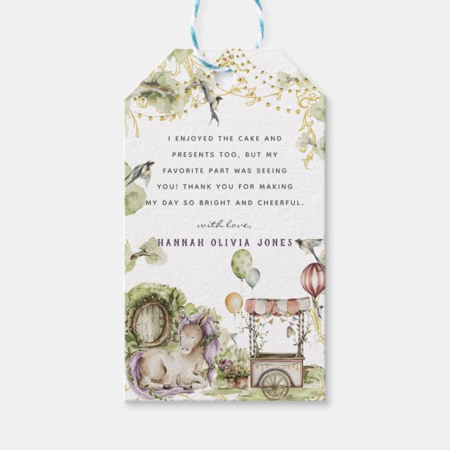Woodland Circus | Tack för enhetlig Födelsedagsfes Presentetikett (Framsidan)