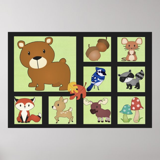 Woodland Critters Print Poster (Framsidan)